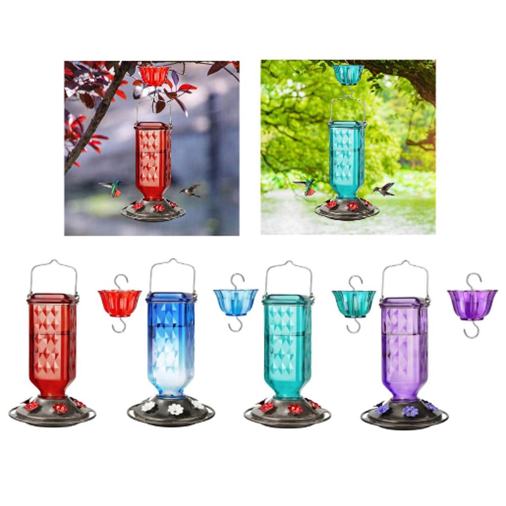 Hummingbird Feeder for Outdoors Hanging Water Dispenser Gift for Bird Lovers Birdfeeder Garden Decoration for Balcony Lawn