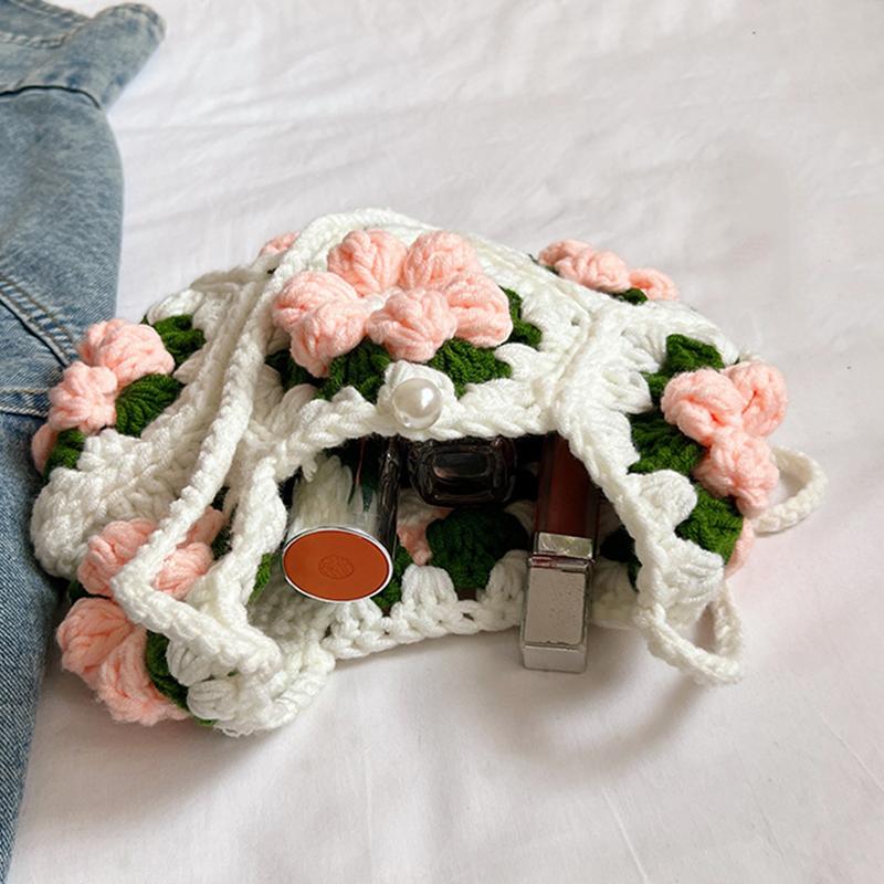 Сумка на плечо ручной работы с цветочным узором для женщин, милая стильная модная сумка в форме полумесяца для путешествий в отпуске