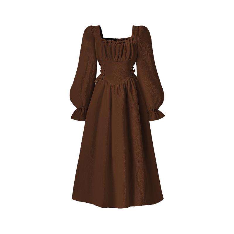 Элегантное французское платье-принцесса с квадратным вырезом и рукавами-фонариками для девочек - Коллекция Осень/Зима 2025