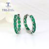 Natural Green Agate Oval 3*4mm Earrings 925 Sterling Silver Classic Design Women Fine Jewelry Suitable for Daily Wear