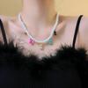 Clavicle Chain Cat Pedant Necklace Cartoon Women's Choker Chic Bear Pearl Necklace  Ladies