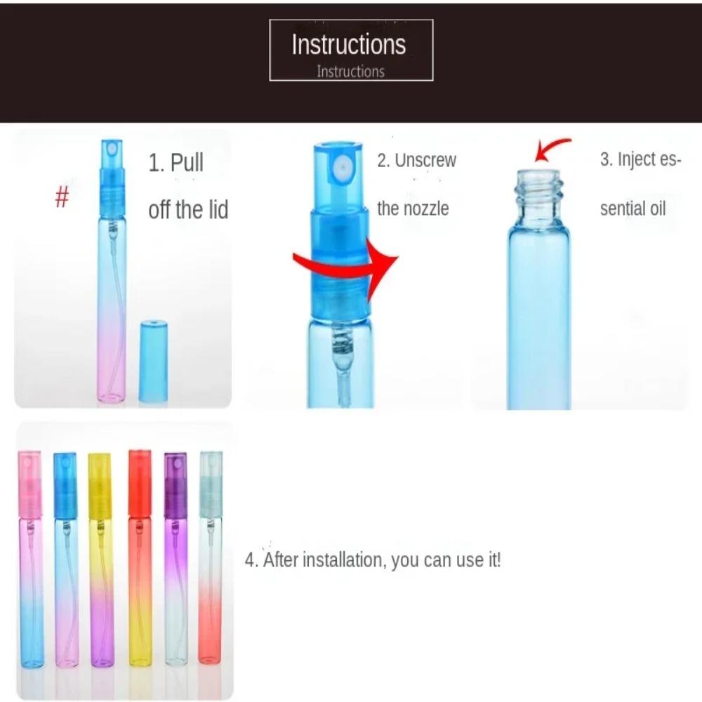 6PCS Plastic Perfume Atomizer Bottles 8ML Empty Cosmetic Containers For Travel