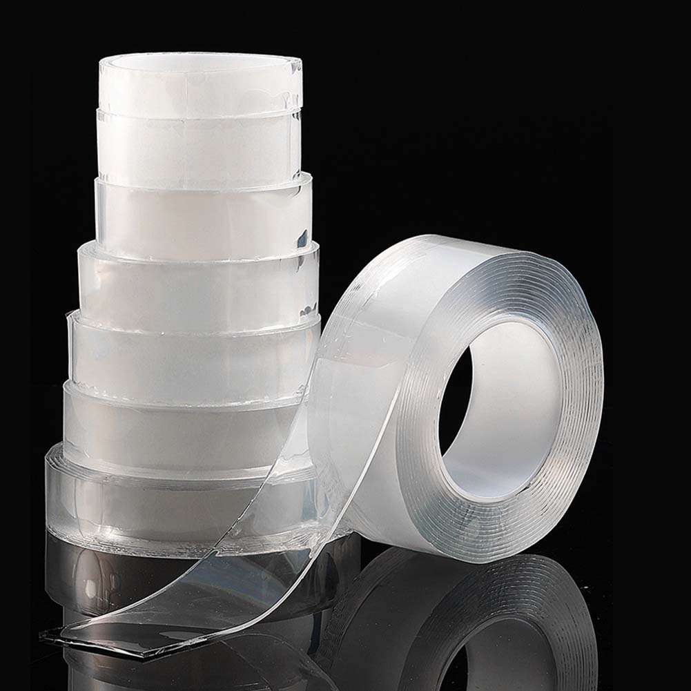 1/3/5M Double-sided Tape Transparent Nano Tape Reusable Washable Waterproof Tape Self Adhesive Tape Kitchen Bathroom Supplies Tapes