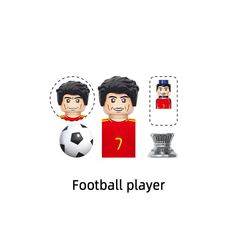 Знаменитый Футболист Звезда Номер 7 8 10 4 9 18 Модельные Блоки MOC Набор Кирпичей Подарки Игрушки Для Детей TV6507