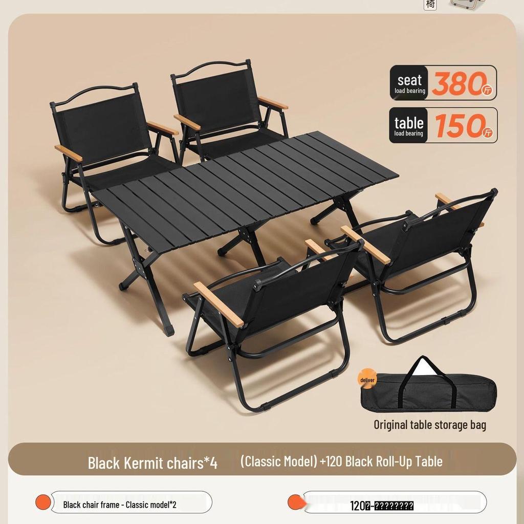 Складной металлический набор стола и стульев для использования на открытом воздухе - Идеально подходит для кемпинга, патио, ночных рынков и уличной торговли