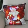 Christmas Light LED   Decoration 45x45cm Santa  Sled Village Color Ball Sofa Seat Pillow Sleeve  Cases