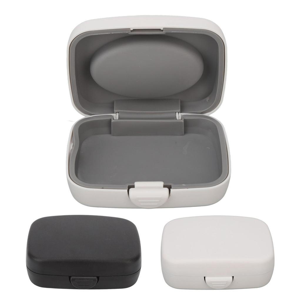 Hearing Aids Case Large Capacity Portable Quadrate Black Hearing Aids Storage Box for Home Outdoor T