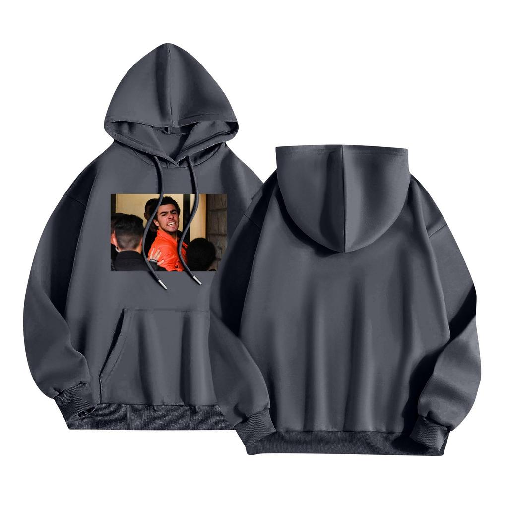 Унисекс Повседневная мода Печать Свободная завязка на шнурке с капюшоном Длинные рукава Толстовка