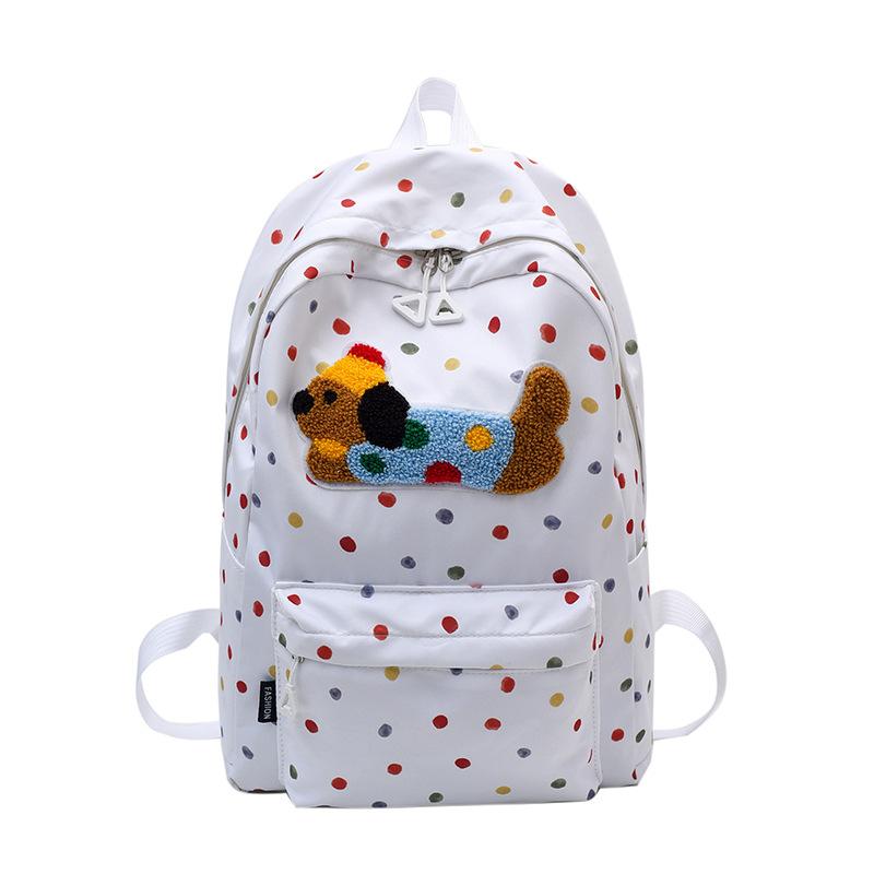 Polka Dot Puppy Backpack 2025 New Korean Version of Fashionable and Cute Girls' Printed Versatile Large-capacity Student Schoolbag