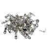 100pcs Flat Round Tray Clipon Earring Hook Components Silver Color