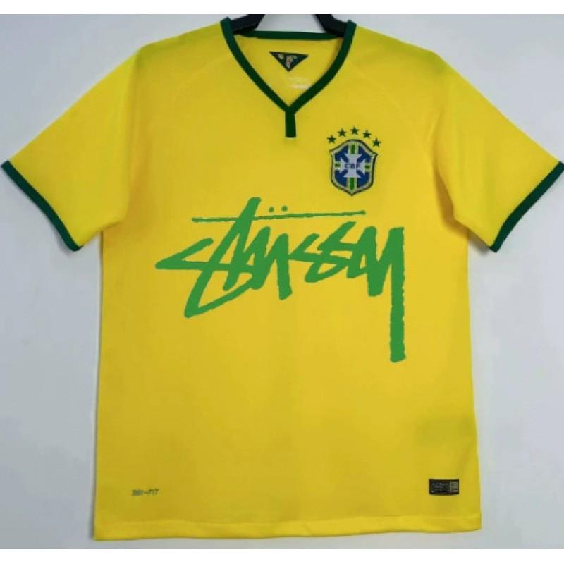 Stussy Signature Soccer Jersey Retro Brazil Argentina Portugal Football Training Shirt Men Women Short Sleeve