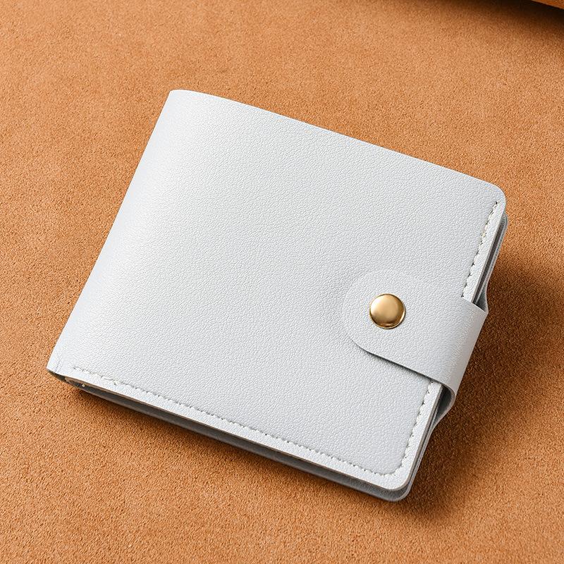 Wallet Women's Short Multifunctional Simple Thin Buckle Folding Wallet Men's Mini Small Change Bag Silver Bag Ticket Clip