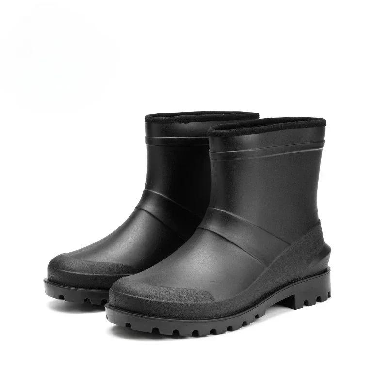 Модные водонепроницаемые и нескользящие резиновые мужские туфли, рабочие галоши для городских подростков, резиновые сапоги, мужские резиновые сапоги, в продаже резиновые грязевые сапоги