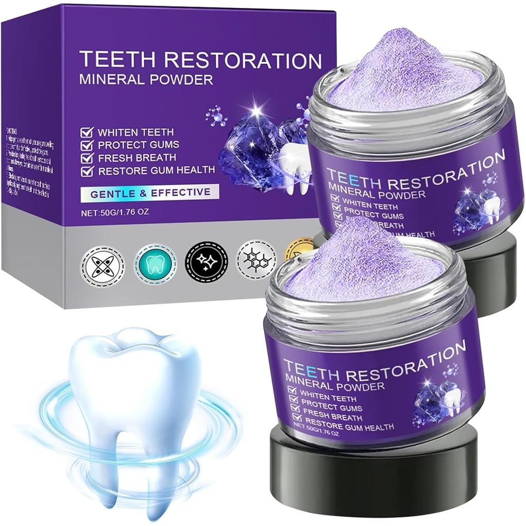 Teeth Restoration mineral powder, 2 pieces Teeth Restoration mineral powder, effective for strengthening Teeth and gums, fresh breath
