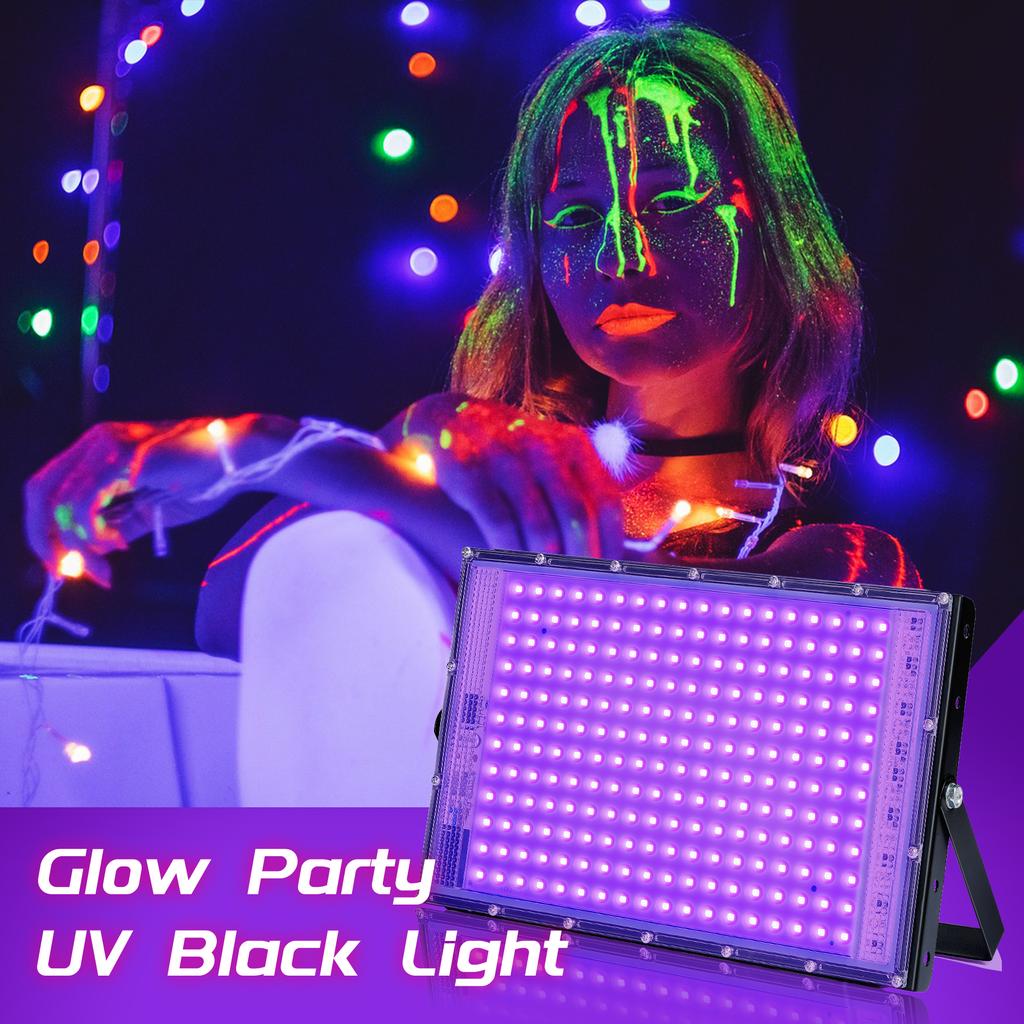 UV Black Light 50W 100W 150W Outdoor LED Flood Light Black Light LED Spotlight 395nm Lamp for Disco Glow Party Stage Light