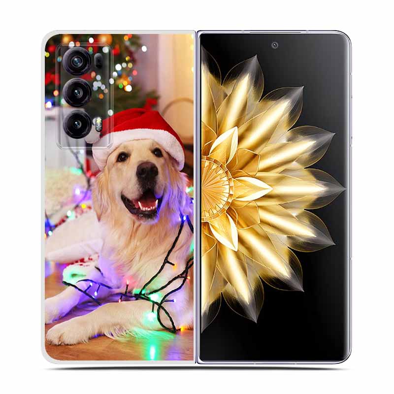 For Honor Magic V2 Case VER-AN1 Christmas Cute Clear Hard Plastic PC Back Cover For Huawei Honor Magic V2 5G Coques Cartoon Bags
