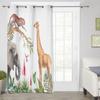 Elephant Leopard And Giraffe Window Curtains For Living Room Bedroom Luxury Modern Kitchen Curtains Fabric Drapes
