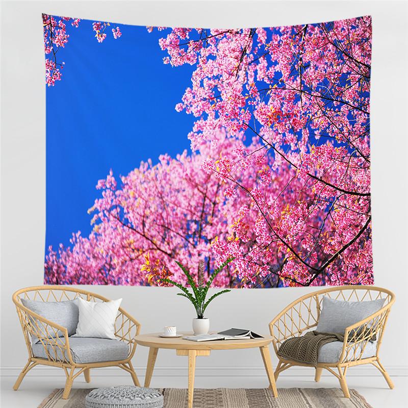 Красивый красный принт большого дерева, настенный гобелен с вишневым цветом, настенный гобелен в стиле бохо, настенный гобелен с мандалой, декоративный гобелен