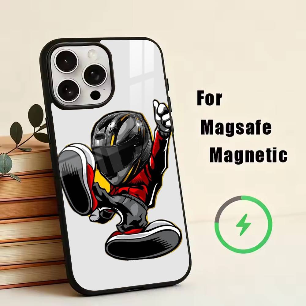 Cool motorcycle rider Phone Case For iPhone17,16,15,14,13,12,11 Plus,Pro Magnetic with Magsafe Wireless Charging