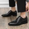 Luxury Patent Leather Men Fashion Business Office Dress Shoe Italian Oxfords Derby Shoe Pointed Toe Wedding Party Formal Loafers