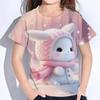 Одежда для девочек, футболка с милыми животными и кроликом, детская одежда от 8 до 14 лет, топы с котом, детские футболки, летние футболки