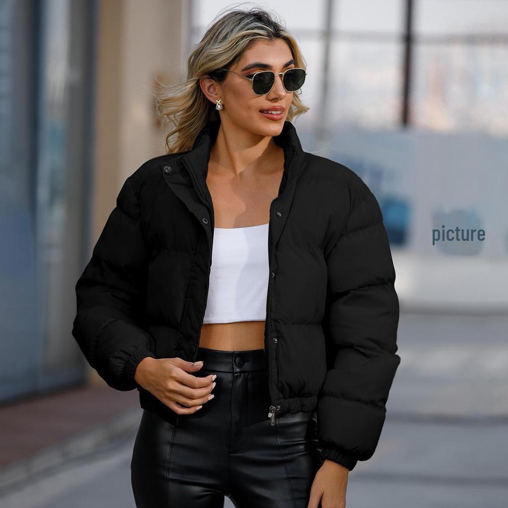 Women's High-Collar Warm Cotton Coat - Autumn/Winter 2022, Long-Sleeve, Loose Casual Fit (601)