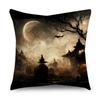 Halloween Horror Pumpkin Bat Print Pattern Cushion Cover Home Living Room Sofa Decoration Polyester Zipper Pillow