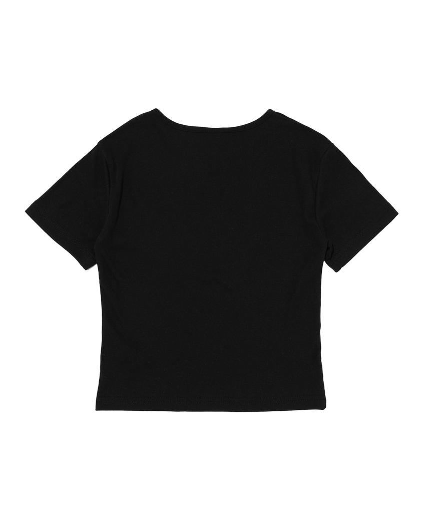 SEOUL APPAREL Укороченная футболка с коротким рукавом с логотипом Seoul сбоку (черный)