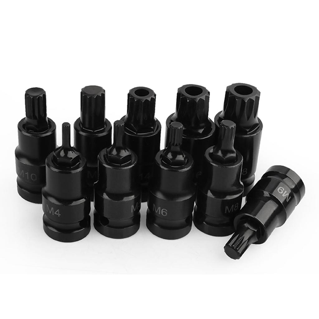 1/2 Inch Drive 12-Point Screwdriver Socket Set CR-MO+S2 M4-M18 Hex Wrench Tool