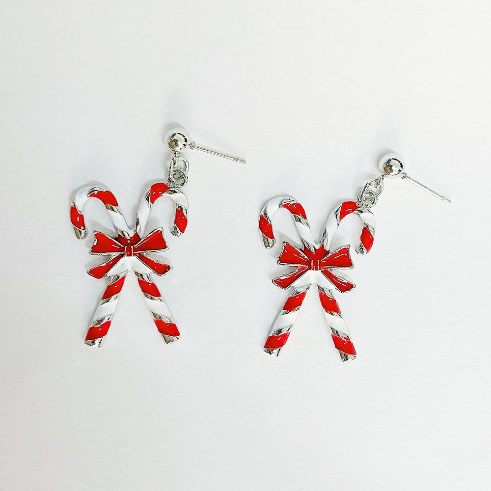 Рождественские серьги-кольца с цветными блоками