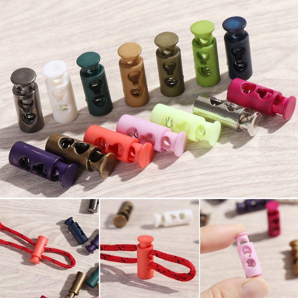 20pcs Hot Accessories Apparel Sewing Plastic Stoppers Lock Toggle DIY Metal Clamp Stopper Cord