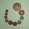 Shan Gui Retro Copper Bagua Coins with Square Hole and Cinnabar Finish – Antique Fashion Ornaments