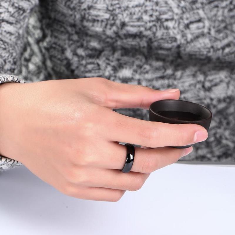 Smooth No Fading No Scratches 6mm Wide Curved Ceramic Ring