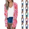 Women's Casual Fashion Printed Long-sleeved Mid-length Cardigan Jacket