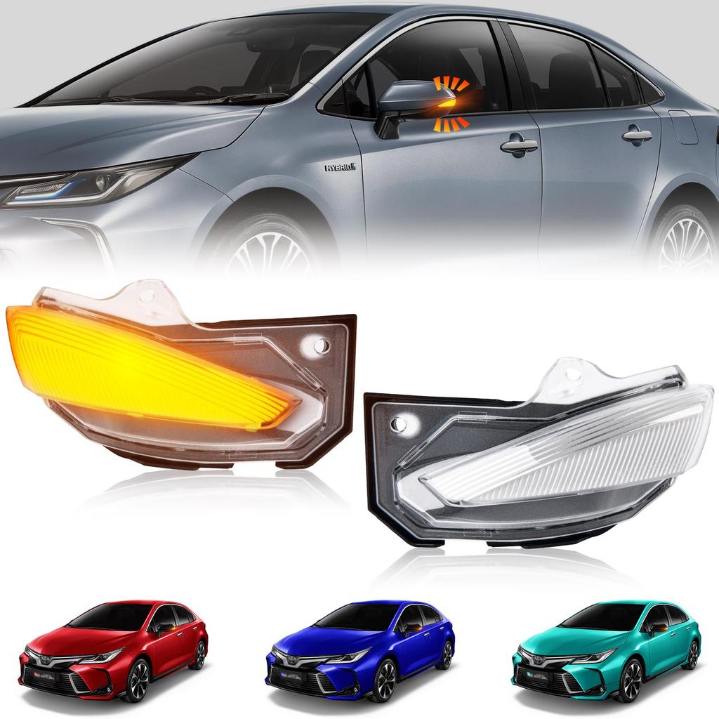 NEIFILES LED Door Mirror Turn Signals for Yaris Cross Vehicle Inspection Corolla Corolla Clear Lens Side Mirror Turn Signals GR, Compatible, 210,