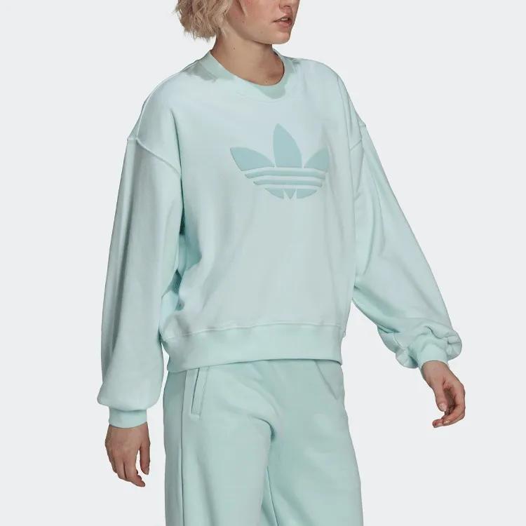 Adidas Originals Sweatshirts Women's Mint Green Crew Neck Moderate (Unisex) Sweatshirts HU1607