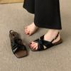 Новые ретро сандалии на плоской подошве с открытым носком женская обувь повседневная пляжная с мягкой подошвой обувь для юбки