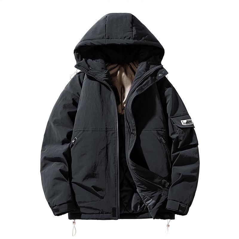 Зима Осень Мужские Свободные Парки С Капюшоном Ветровка Утепленное Пальто Мужские Утепленные Куртки