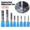 8 шт. 4 флейты, набор твердосплавных концевых фрез, прямой хвостовик, фреза из вольфрамовой стали, инструмент с ЧПУ 2-12 мм
