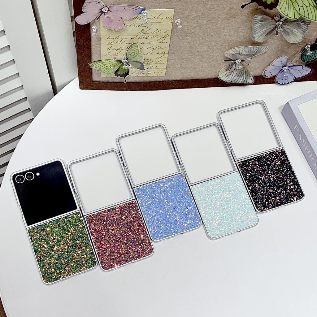 Для Samsung Galaxy Z Flip7 5G Чехол Прорезиненный Серебристый Борт Фантомный Блеск Твердый ПК Чехол для Телефона