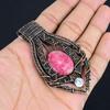 Pink Thulite Pendant Gemstone Jewelry, 999 Copper Wire Wrapped Pendant, Handmade Jewelry Birthstone Pendant, Gift For Him