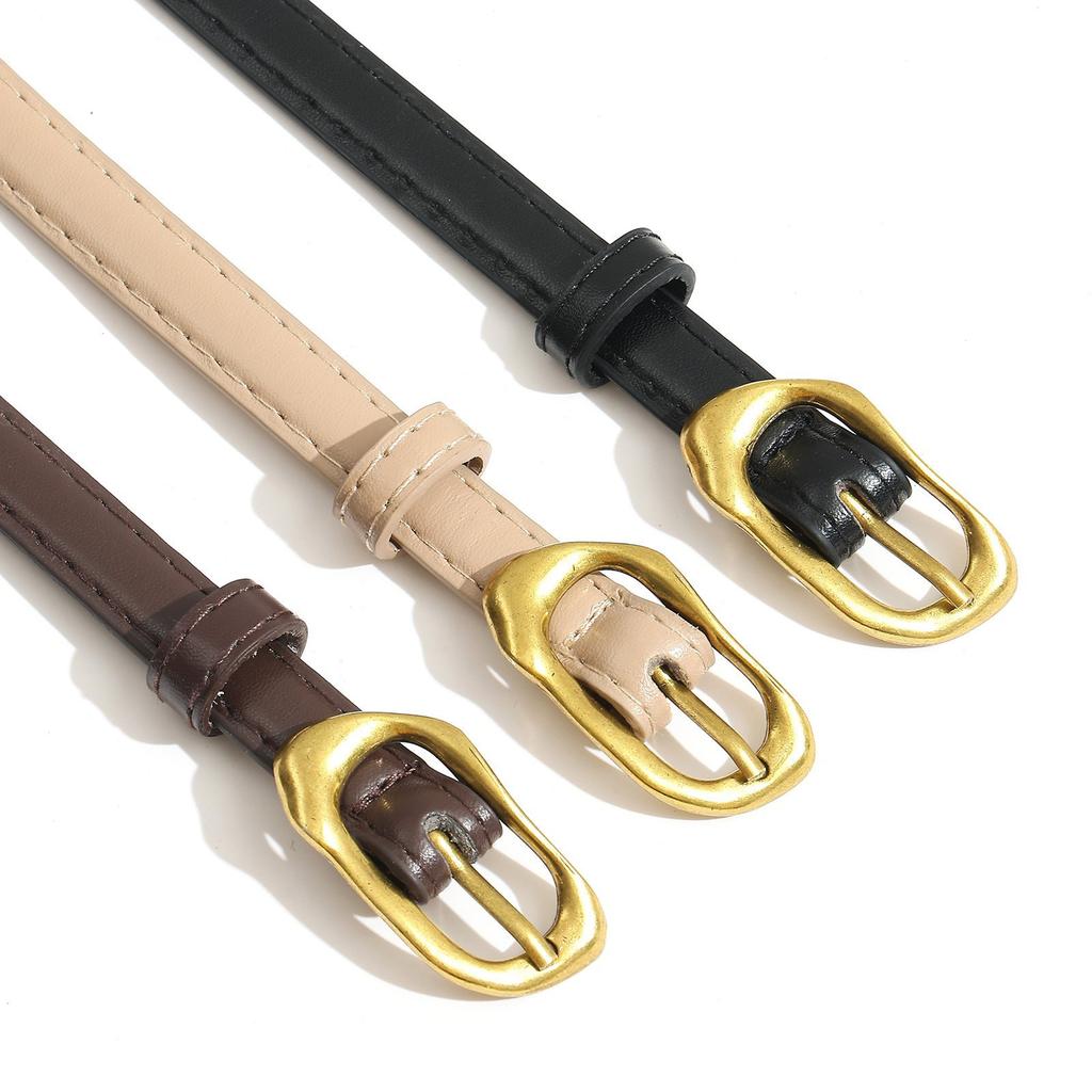 Нишевый оригинальный корейский тонкий женский ремень для костюмных брюк, модный и универсальный ремень с пряжкой-пином в стиле ретро