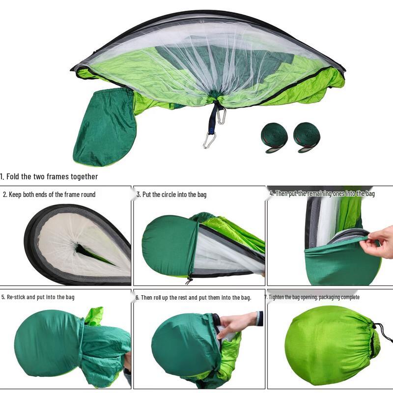 Automatic Quick-Open Mosquito Net Camping Hammock