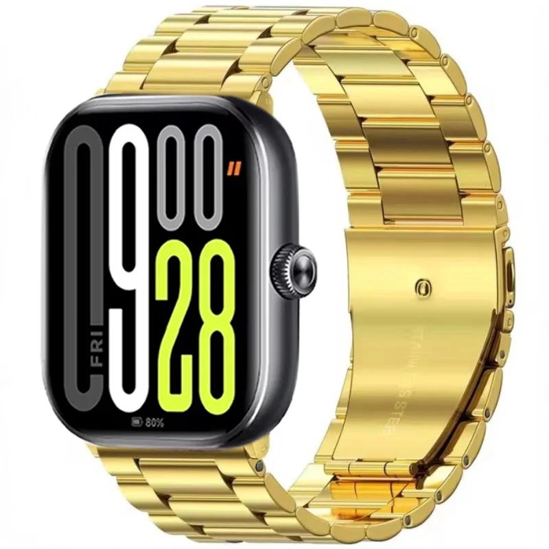 Металлический ремешок для Redmi Watch 5/Redmi Watch 4 Регулируемый браслет из нержавеющей стали для Xiaomi Mi Band 9 Pro/Mi Band 8 Pro