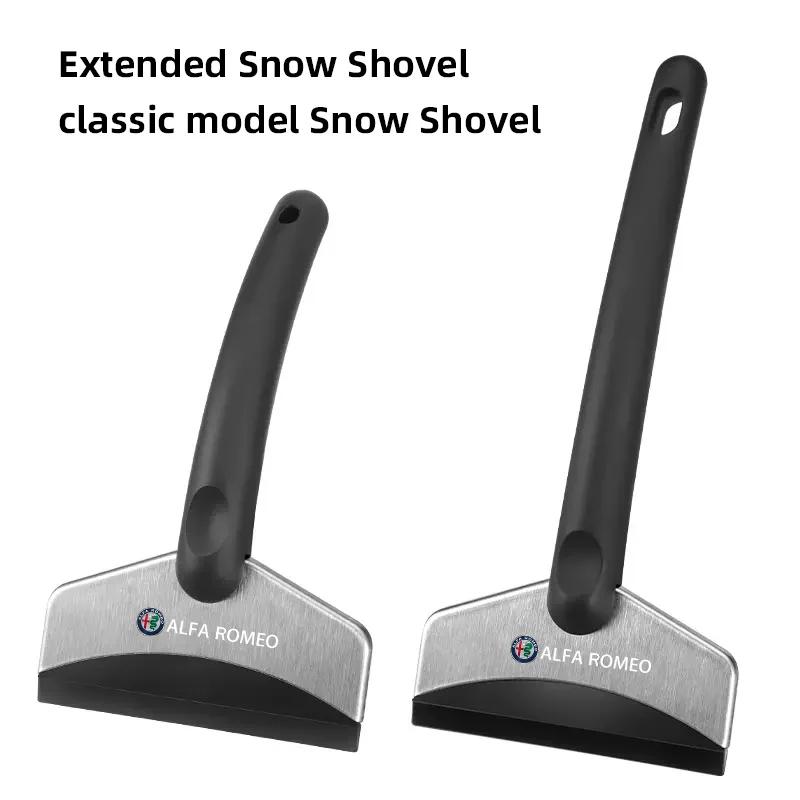Hub Caps Car Snow Brush Cleaning Shovel Glass Ice Scrapers Tool Accessories For Alfa Romeo 156 159 147 4C 8C 166 Giulia Giuliett zr1