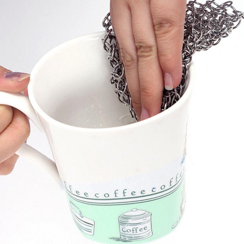 Кольчужная чистящая губка из нержавеющей стали для чугуна - Прочный, не царапающий кухонный инструмент