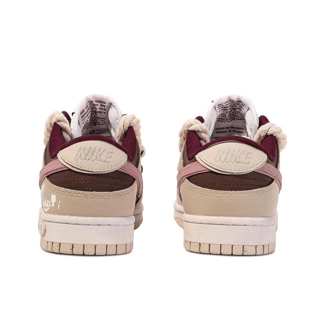 Nike Кроссовки Dunk Low Skateboard Shoes Женские Бежевый Коричневый Розовый DV1160-100(КомандаМ-)
