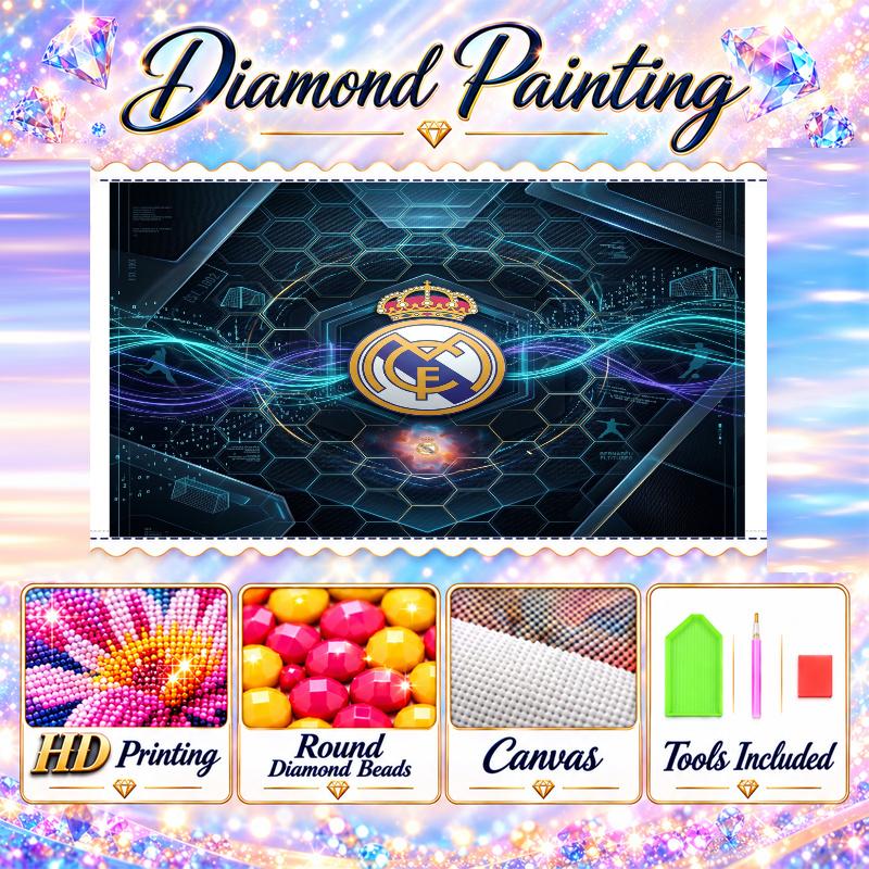 Real Madrid Diamond Painting Kit 5D Full Drill DIY Diamond Mosaic Wall Art Home Decor