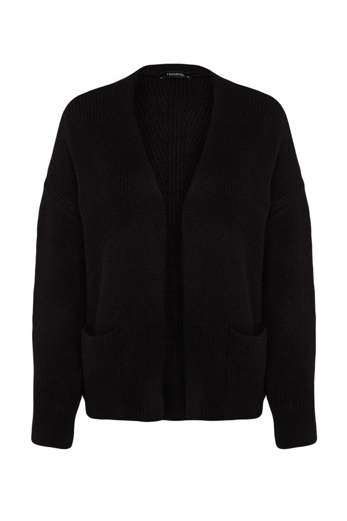 Women's Fashion New Cardigan Stone Wide Fit Soft Textured Pocket Detailed Knitwear Cardigan