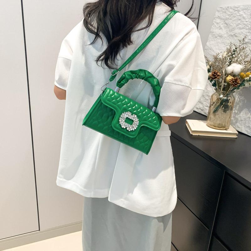 Женская сумка, сумка-мессенджер через плечо с текстурой в иностранном стиле, модная и повседневная маленькая квадратная сумка 2024 года, новая летняя простая сумка